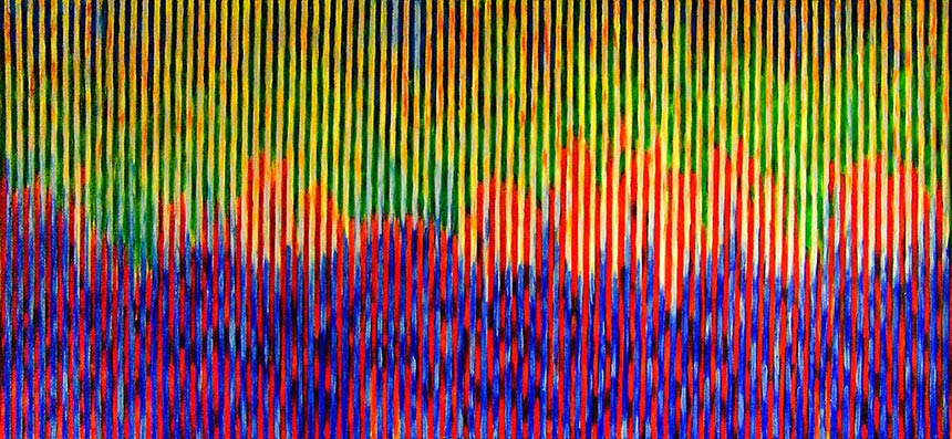 La Yumba, Malerei - Mischtechnik auf Leinwand, 2004, 160 x 365 cm