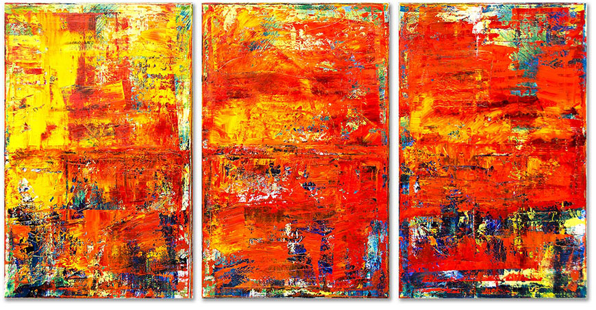 First Light, Malerei - &Ouml;l auf Leinwand, 2015, Tryptichon 125 x 240 cm